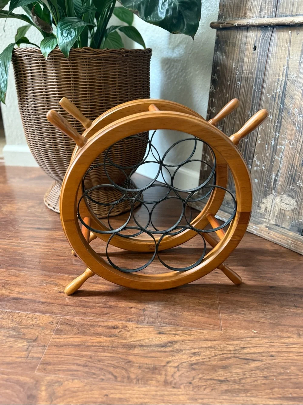 Vintage 1970s Milbern Nautical Style Wine Rack